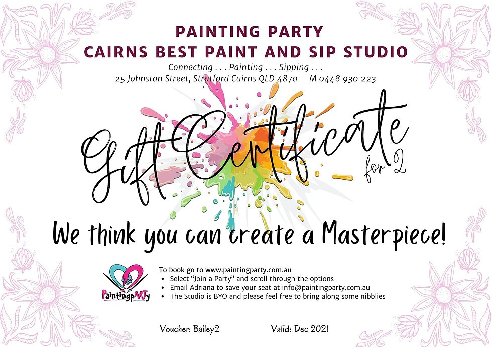 Buy Gift Voucher for One Online Painting pARTy